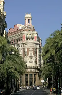 Banks Prints: Calle Barcas (Barcas Street), historic centre of Valencia, Spain, Europe