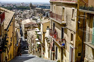 Balcony Prints: Caltagirone, Sicily, Italy, Mediterranean, Europe