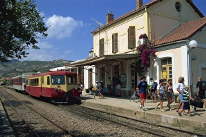 Balagne Prints: Calvi train station, Balagne region, Corsica, France, Europe