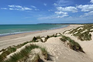 Camber Sands and sand dunes, Camber, East Sussex, England, United Kingdom, Europe