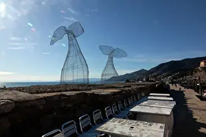 Chairs Prints: Camogli, a fishing village and tourist resort located on the west side of the peninsula of Portofino