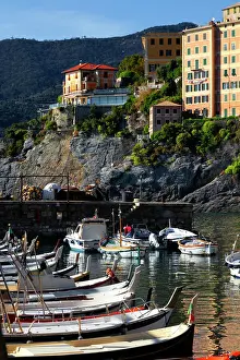 Docked Prints: Camogli, a fishing village and tourist resort located on the west side of the peninsula of Portofino