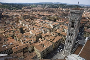 Campanile Prints: Campanile and city from the top of the Duomo