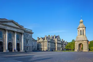 College Prints: The Campanile, Parliament Square, Trinity College, Dublin, Republic of Ireland, Europe