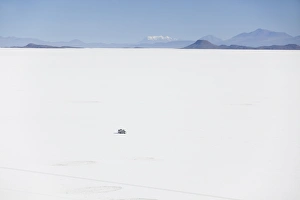 Bolivian Prints: Camper van on Salar de Uyuni (Salt Flats of Uyuni)