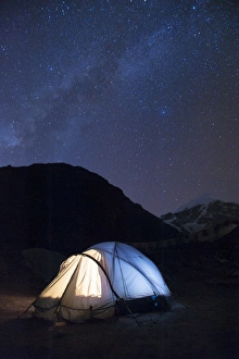 Images Dated 12th November 2009: Camping at Jangothang along the Laya-Gasa trek in Bhutan, Asia