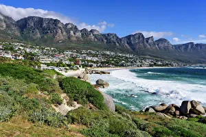 Cape Town Prints: Camps Bay suburb, Cape Town, South Africa, Africa