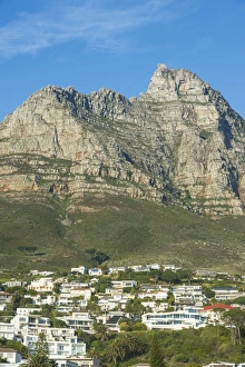 Suburban Prints: Camps Bay with the Table Mountain in the background, suburb of Cape Town, South Africa