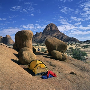 Damaraland Prints: Campsite at Spitzkoppe Mountains