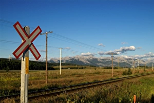Telegraph Pole Prints: Canada Pacific Railway near Canmore, Banff National Park, UNESCO World Heritage Site