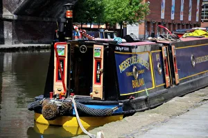 Canal Prints: Canal boat at Castlefield, Manchester, England, United Kingdom, Europe