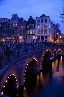 Amsterdam Prints: Canal and Bridge, Amsterdam, Holland, Europe