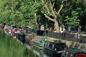 Little Venice Prints: Canal and houseboats, Little Venice, London, England, United Kingdom, Europe