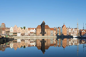 Motlawa Prints: Canal side houses, Gdansk, Poland, Europe