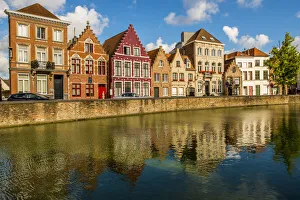 Bruges Prints: Canal scene, Bruges, West Flanders, Belgium, Europe
