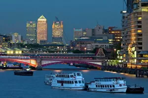 Thames Collection: Canary Wharf and River Thames, London, England, United Kingdom, Europe