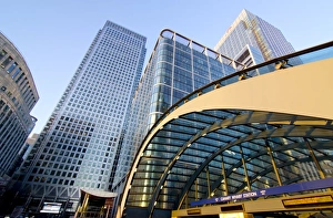 Docklands Prints: Canary Wharf Station, Isle of Dogs, Docklands, London, England, United Kingdom, Europe