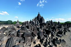 Indonesian Prints: Candi Sewu, part of Prambanan, 9th-century Hindu temple compound, UNESCO, Java, Indonesia