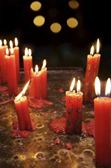 Images Dated 21st April 2007: Candle offerings in Buddhist temple, Ho Chi Minh City, Vietnam, Indochina