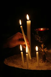 Images Dated 19th February 2007: Candles in an Orthodox church, Vienna, Austria, Europe