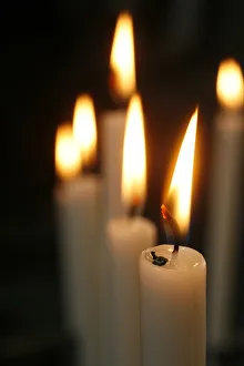 Flames Prints: Candles in San Spirito in Sassia church, Rome, Lazio, Italy, Europe