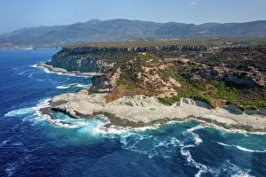 Foam Prints: Cane Malu, aerial drone landscape, Sardinia, Italy, Mediterranean, Europe