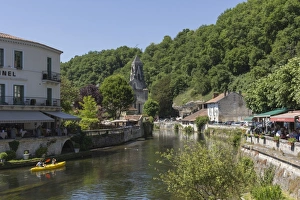 Canoe Prints: Canoe on River Dronne, Brantome, Dordogne, Aquitaine, France, Europe