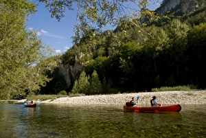 Images Dated 12th September 2007: Canoeing on the River Tarn, Gorges du Tarn, Massif Central, France, Europe
