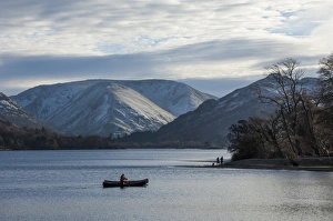 Canoe Prints: Canoeists, Ullswater, Lake District National Park, Cumbria, England, United Kingdom
