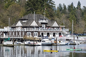Vancouver Prints: Canoeists at Vancouver Rowing Club, Coal Harbour, Vancouver British Columbia
