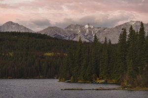 Canoe Prints: Canoes by the lakes and mountains of the Canadian Rockies, Alberta, Canada, North America