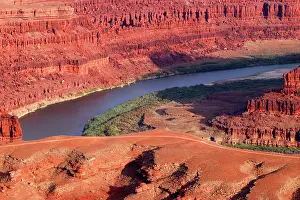 Canyonlands Prints: Canyon view with river winding through red rock formations in Utah during daylight hours