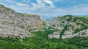 Canyon Prints: Canyon view with rocky cliffs and greenery in Qarabaqh region of Azerbaijan
