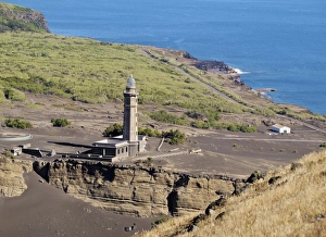 Azores Prints: Capelinhos Lighthouse, Faial Island, Azores, Portugal, Atlantic, Europe