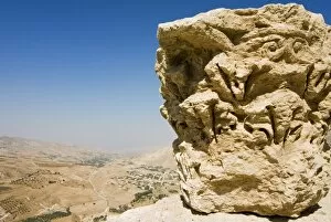 Images Dated 12th October 2007: Capital at Crusader fort at Kerak, Jordan, Middle East