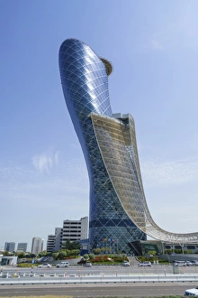 Hedge Prints: Capital Gate, sometimes called the leaning tower of Abu Dhabi, United Arab Emirates