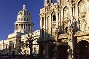 Capitol Building Prints: The Capitolio (Capitol Building) bathed in early morning light, Havana