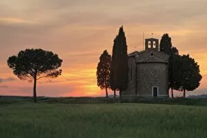 Cappella di Vitaleta, Val d Orcia, UNESCO World Heritage Site, Tuscany, Italy, Europe