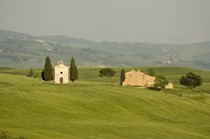 Pienza Prints: Cappella di Vitaleta (Vitaleta Chapel) near Pienza