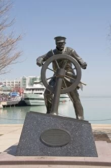 Captain on the Helm statue, Navy Pier, Chicago, Illinois, United States of America