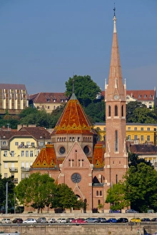 Buda Prints: The Capuchin Church (Kapucinus Templom), Buda side of the Danube, Budapest, Hungary
