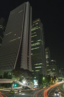 Shinjuku Prints: Car trails at night