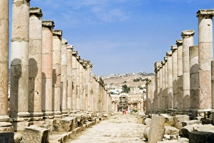 Jerash Prints: The Cardo, North Colonnaded Street, Jerash (Gerasa) a Roman Decapolis city