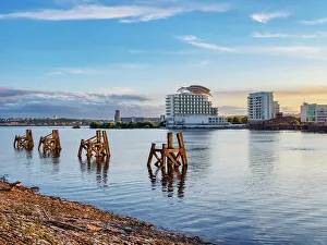 Architectural Design Prints: Carfiff Bay at sunset, Cardiff, Wales, United Kingdom, Europe