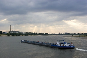 Cargo boat on the River Rhine