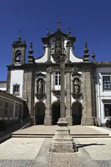 Minho Prints: The Carmelite Convent (Convento do Carmo) and crucifix in the old town of Guimaraes