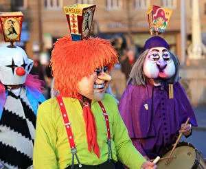 Disguise Prints: Carnival of Basel (Basler Fasnacht), Basel, Canton of Basel City, Switzerland, Europe