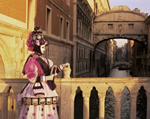 Bridge Of Sighs Prints: Carnival costume and the Bridge of Sighs