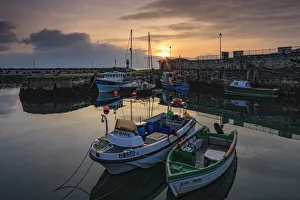 Port Prints: Carnlough Harbour, County Antrim, Ulster, Northern Ireland, United Kingdom, Europe