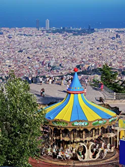 Outdoor Activity Prints: Carousel at the Tibidabo Amusement Park